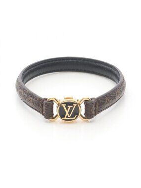 Louis Vuitton Bracelet Click It Monogram Leather GP Bangle